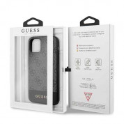 Guess 4G Stripe Leather Hard Case - дизайнерски кожен кейс за iPhone 11 (тъмносив) 6