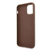 Guess 4G Stripe Leather Hard Case - дизайнерски кожен кейс за iPhone 11 Pro Max (кафяв) 4