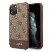 Guess 4G Stripe Leather Hard Case for iPhone 11 Pro Max (brown)