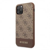 Guess 4G Stripe Leather Hard Case for iPhone 11 Pro Max (brown) 1