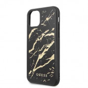 Guess Marble Glass Case - дизайнерски кейс с висока защита за iPhone 11 Pro (черен) 2