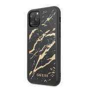 Guess Marble Glass Case - дизайнерски кейс с висока защита за iPhone 11 Pro (черен) 1