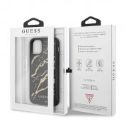 Guess Marble Glass Case - дизайнерски кейс с висока защита за iPhone 11 Pro (черен) 6