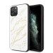 Guess Marble Glass Case - дизайнерски кейс с висока защита за iPhone 11 Pro (бял) 1