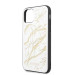 Guess Marble Glass Case - дизайнерски кейс с висока защита за iPhone 11 Pro (бял) 3