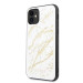 Guess Marble Glass Case - дизайнерски кейс с висока защита за iPhone 11 (бял) 2
