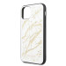 Guess Marble Glass Case - дизайнерски кейс с висока защита за iPhone 11 (бял) 3