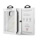 Guess Marble Glass Case - дизайнерски кейс с висока защита за iPhone 11 (бял) 7