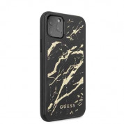 Guess Marble Glass Case - дизайнерски кейс с висока защита за iPhone 11 Pro Max (черен) 4