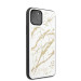Guess Marble Glass Case - дизайнерски кейс с висока защита за iPhone 11 Pro Max (бял) 5