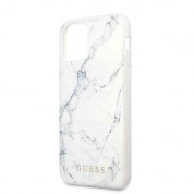 Guess Marble Case - дизайнерски кейс с висока защита за iPhone 11 Pro (бял) 2