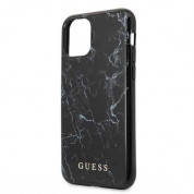 Guess Marble Case - дизайнерски кейс с висока защита за iPhone 11 (черен) 2