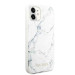 Guess Marble Case - дизайнерски кейс с висока защита за iPhone 11 (бял) 5