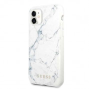 Guess Marble Case - дизайнерски кейс с висока защита за iPhone 11 (бял) 1