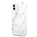 Guess Marble Case - дизайнерски кейс с висока защита за iPhone 11 (бял) 2