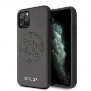 Guess Saffiano 4G Circle Logo Leather Hard Case for iPhone 11 Pro Max (black)