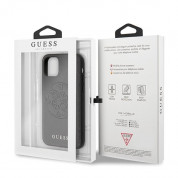 Guess Saffiano 4G Circle Logo Leather Hard Case - дизайнерски кожен кейс за iPhone 11 Pro Max (черен) 6