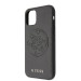 Guess Saffiano 4G Circle Logo Leather Hard Case - дизайнерски кожен кейс за iPhone 11 Pro Max (черен) 3