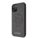 Guess Saffiano 4G Circle Logo Leather Hard Case - дизайнерски кожен кейс за iPhone 11 Pro Max (черен) 2