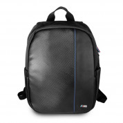 BMW Carbon Navy Stripe Backpack - дизайнерска раница за преносими компютри до 15.6 инча (черна)