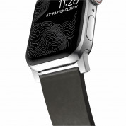 Nomad Active Strap Modern Leather - кожена (естествена кожа) каишка за Apple Watch 42мм, 44мм, 45мм, Ultra 49мм (кафяв-сребрист) 4