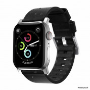 Nomad Active Strap Modern Leather Black Connector Silver 42, 44 and 45mm  3