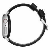 Nomad Active Strap Modern Leather - кожена (естествена кожа) каишка за Apple Watch 42мм, 44мм, 45мм (черен-сребрист) 2