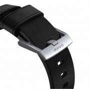 Nomad Active Strap Modern Leather - кожена (естествена кожа) каишка за Apple Watch 42мм, 44мм, 45мм (черен-сребрист) 5