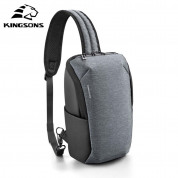 Kingsons Multifunctional Shoulder Backpack - елегантна и стилна мултифункционална раница за мобилни устройства до 11 инча (сив) 1