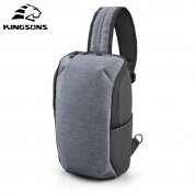 Kingsons Multifunctional Shoulder Backpack - елегантна и стилна мултифункционална раница за мобилни устройства до 11 инча (сив) 2