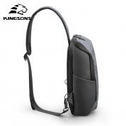 Kingsons Multifunctional Shoulder Backpack - елегантна и стилна мултифункционална раница за мобилни устройства до 11 инча (сив) 3
