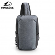 Kingsons Multifunctional Shoulder Backpack - елегантна и стилна мултифункционална раница за мобилни устройства до 11 инча (сив)