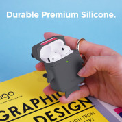 Elago Airpods Shark Design Silicone Case - силиконов калъф с карабинер за Apple Airpods и Apple Airpods 2 (сив) 3