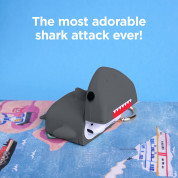 Elago Airpods Shark Design Silicone Case - силиконов калъф с карабинер за Apple Airpods и Apple Airpods 2 (сив) 1