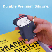 Elago Airpods Shark Design Silicone Case - силиконов калъф с карабинер за Apple Airpods и Apple Airpods 2 (син) 3
