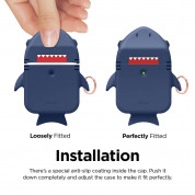 Elago Airpods Shark Design Silicone Case - силиконов калъф с карабинер за Apple Airpods и Apple Airpods 2 (син) 5