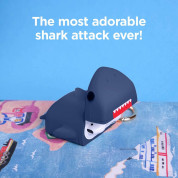 Elago Airpods Shark Design Silicone Case - силиконов калъф с карабинер за Apple Airpods и Apple Airpods 2 (син) 1