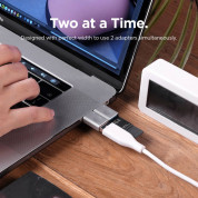 Elago LED USB-C Male to USB-A 3.0 Female Adapter - алуминиев USB адаптер за MacBook и устройства с USB-C порт (сребрист) 2