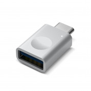 Elago LED USB-C Male to USB-A 3.0 Female Adapter - алуминиев USB адаптер за MacBook и устройства с USB-C порт (сребрист)