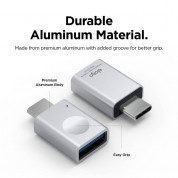 Elago LED USB-C Male to USB-A 3.0 Female Adapter - алуминиев USB адаптер за MacBook и устройства с USB-C порт (сребрист) 5