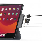 Elago USB-C Pocket Pro Hub Adapter - мултифункционален хъб за свързване на допълнителна периферия за iPad Pro и мобилни устройства (тъмносив) 1