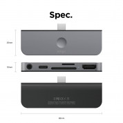 Elago USB-C Pocket Pro Hub Adapter - мултифункционален хъб за свързване на допълнителна периферия за iPad Pro и мобилни устройства (тъмносив) 7