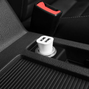 Hoco Dual USB Car Charger 4.8A & Lightning Cable Z12 - зарядно за кола с 2xUSB изходa (4.8A) и Lightning кабел за iPhone, iPad и iPod с Lightning порт (бял) 3