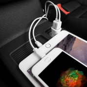 Hoco Dual USB Car Charger 4.8A & Lightning Cable Z12 - зарядно за кола с 2xUSB изходa (4.8A) и Lightning кабел за iPhone, iPad и iPod с Lightning порт (бял) 4