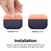 Elago Duo Silicone Case - силиконов калъф за Apple Airpods Pro (тъмносин-оранжев) 5