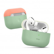 Elago Duo Silicone Case - силиконов калъф за Apple Airpods Pro (зелен-бял) 1