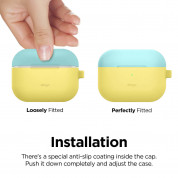 Elago Duo Hang Silicone Case - силиконов калъф с карабинер за Apple Airpods Pro (жълт-син) 5