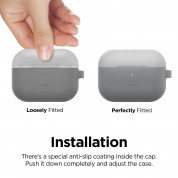 Elago Duo Hang Silicone Case - силиконов калъф с карабинер за Apple Airpods Pro (сив-светлосив) 5