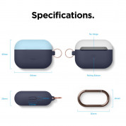 Elago Duo Hang Silicone Case - силиконов калъф с карабинер за Apple Airpods Pro (син-светлосин) 7