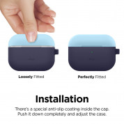 Elago Duo Hang Silicone Case - силиконов калъф с карабинер за Apple Airpods Pro (син-светлосин) 5